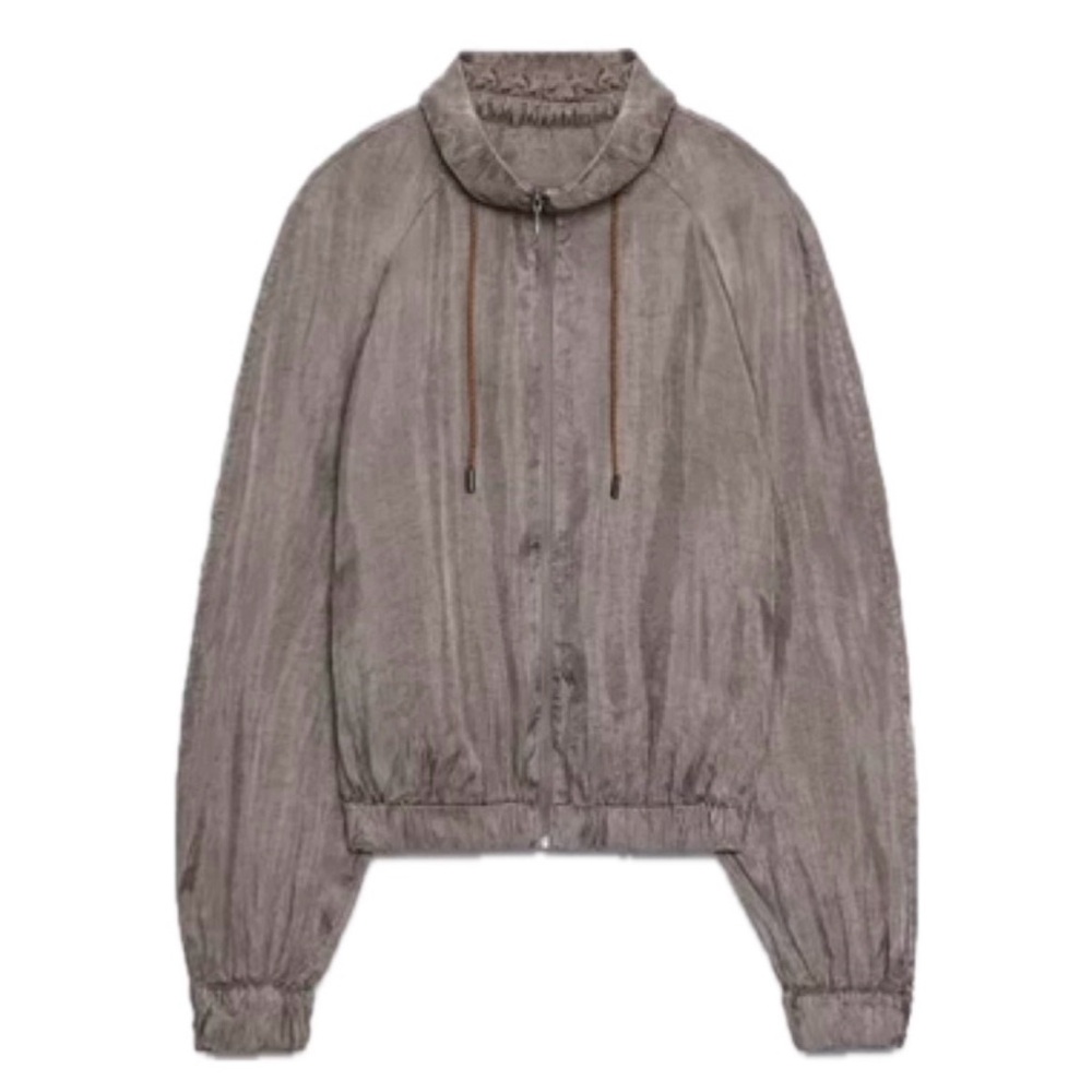 Zara Taupe Bomber Jacket